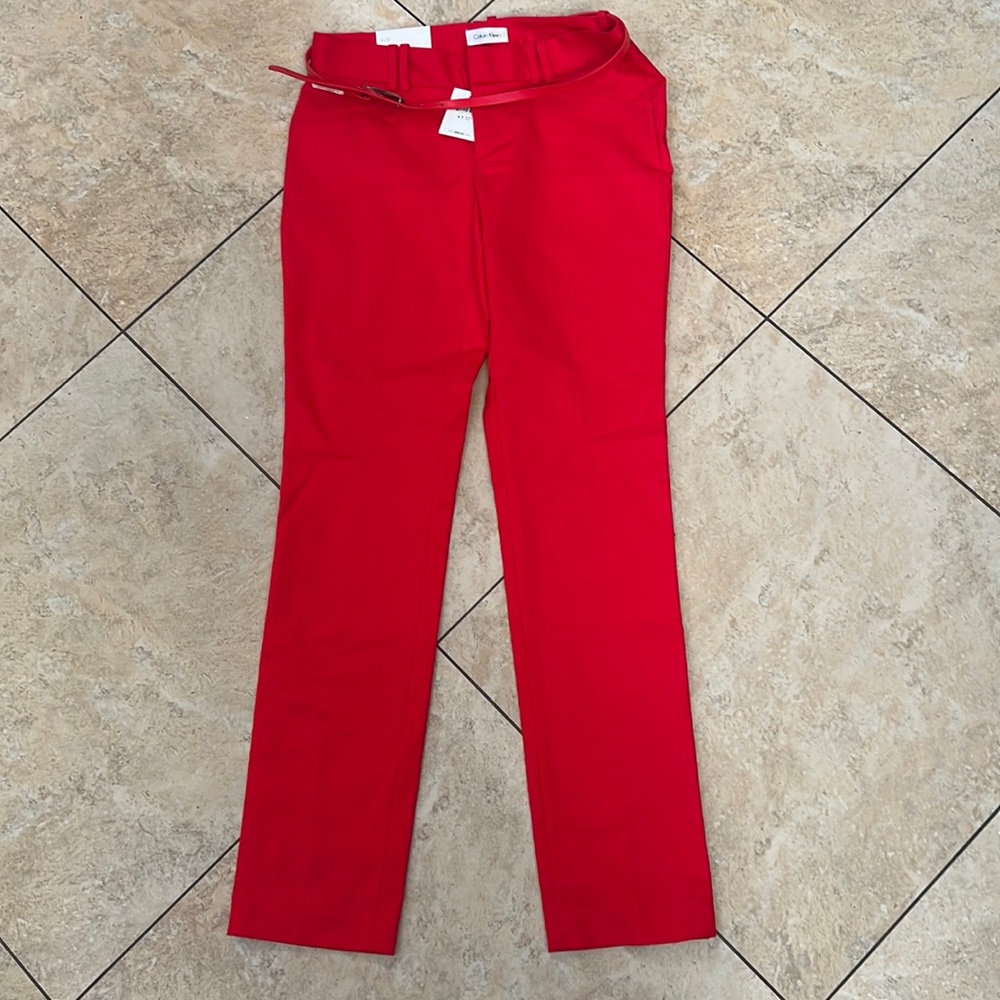 NWT red Calvin Klein pants size 4x32
